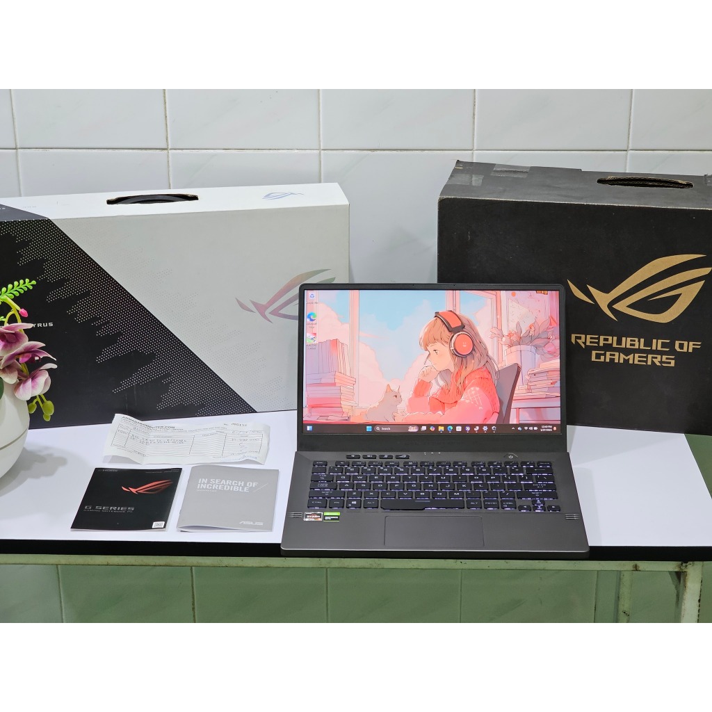 ASUS ROG Zephyrus G14 G401II AMD Ryzen 5 Nvidia GTX 1650 Ti 120Hz Powerfull Compact slim Gaming dan 