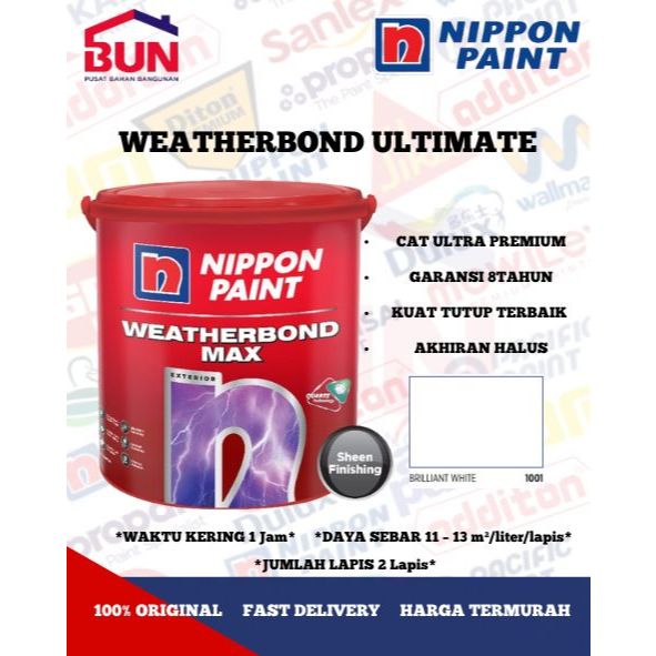 NIPPON PAINT WEATHERBOND MAX 20 LITER BRILLIANT WHITE