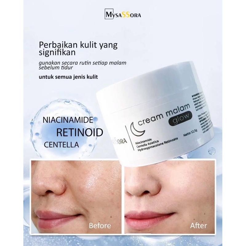 Mysas cream malam Whitening Glow