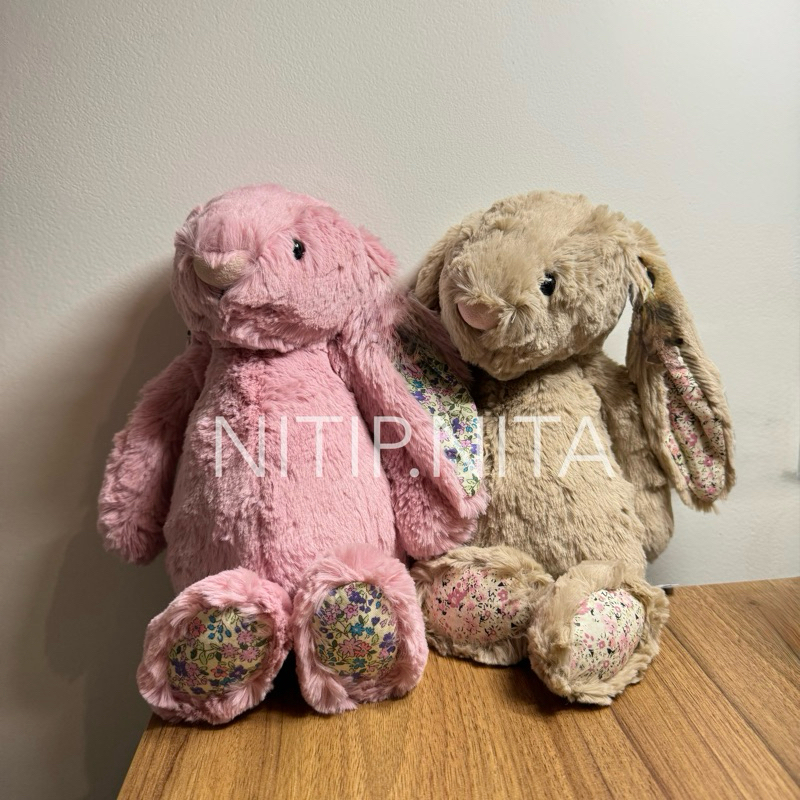 Boneka Jellycat Bashful Bunny MEDIUM | Tulip Blossom Bea Beige Pink Cherry Blossom Lemon Blue Kelinc