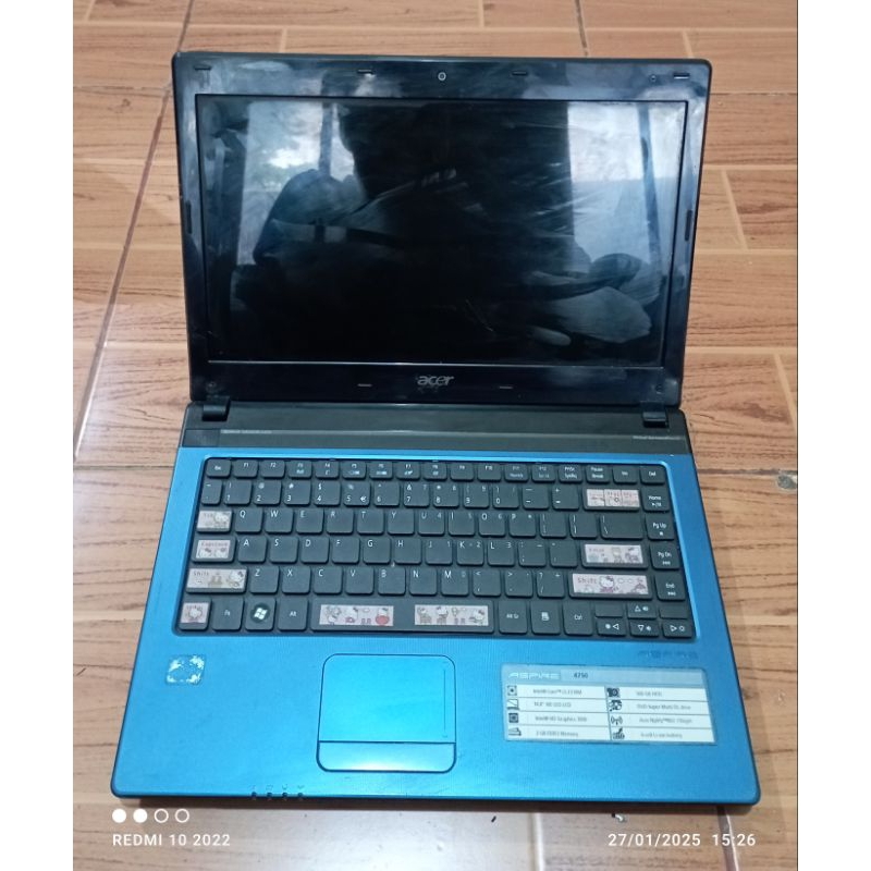 laptop Acer Aspire One 4750 series Intel Core i3 DDR3 kondisi matot tidak ada,batre, Hardisk & Charg