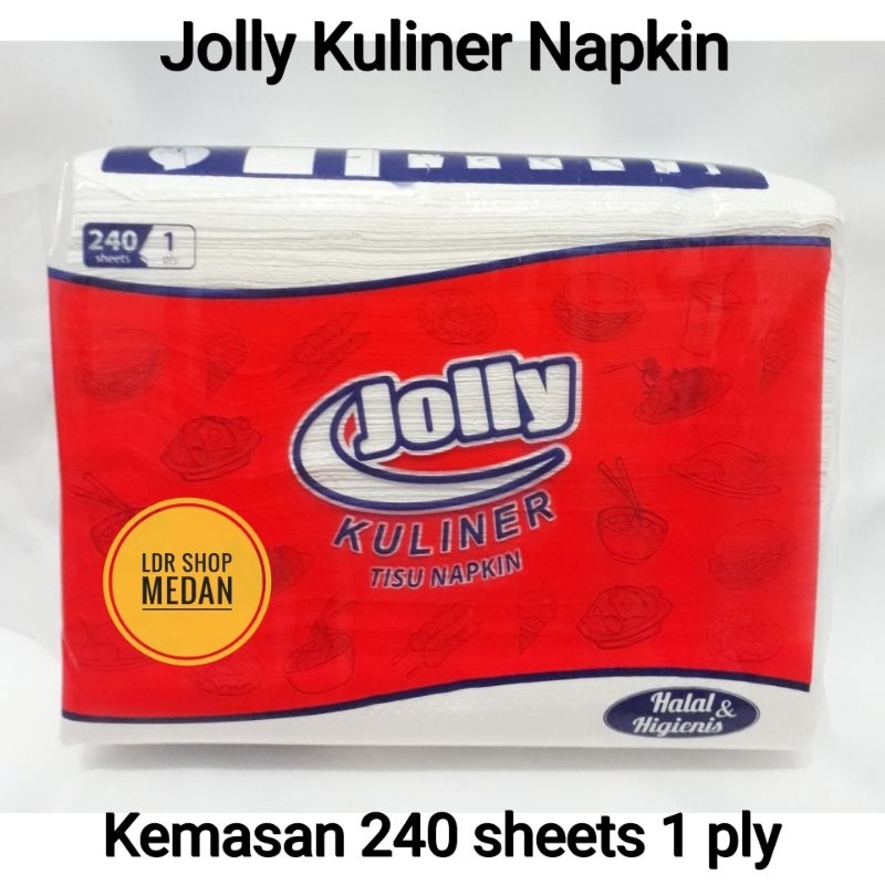 Jolly Napkin Tissue Tisu Jolly kuliner Napkin 240 sheets 1 ply