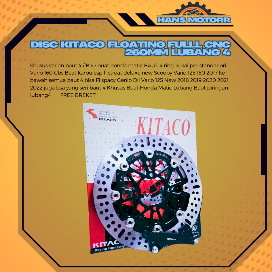 Disc Piringan Cakram 260mm Variasi Beat Vario 125 150 160 Fi Scoopy Genio