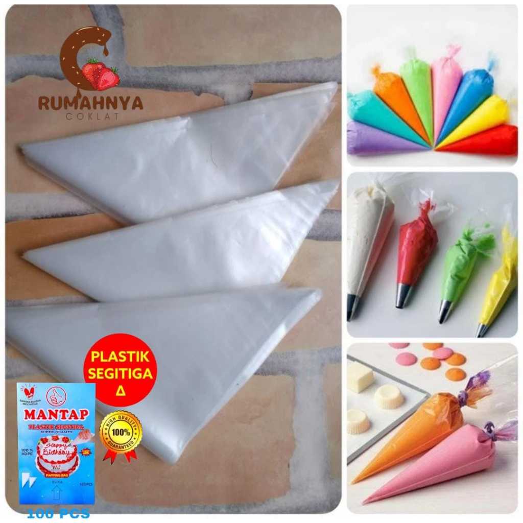 

Piping Papping bag plastik isi 100pcs / Plastik segitiga kecil /Plastik buttercream kue