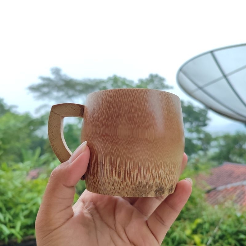 GELAS BAMBU ESTETIK KERAJINAN TANGAN HIASAN