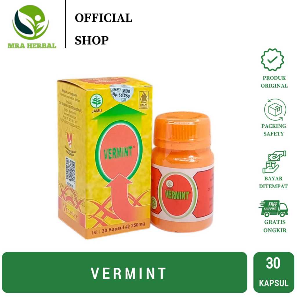 VERMINT 30 KAPSUL - KAPSUL CACING VERMINT // Vermint 12 Kapsul | Lumbriminfit