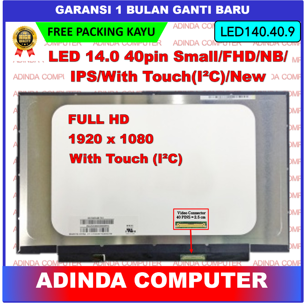 LED LCD Lenovo Chromebook 14E 14.0 14 Inch 40 Pin 40pin Small Full HD FHD IPS Touch Touchscreen (I²C