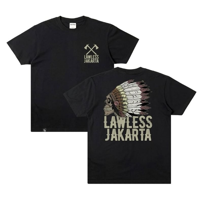 LAWLESS JAKARTA TERBARU "SKULL CHIEF" KAOS/TSHIRT HOOPS BANJARMASIN