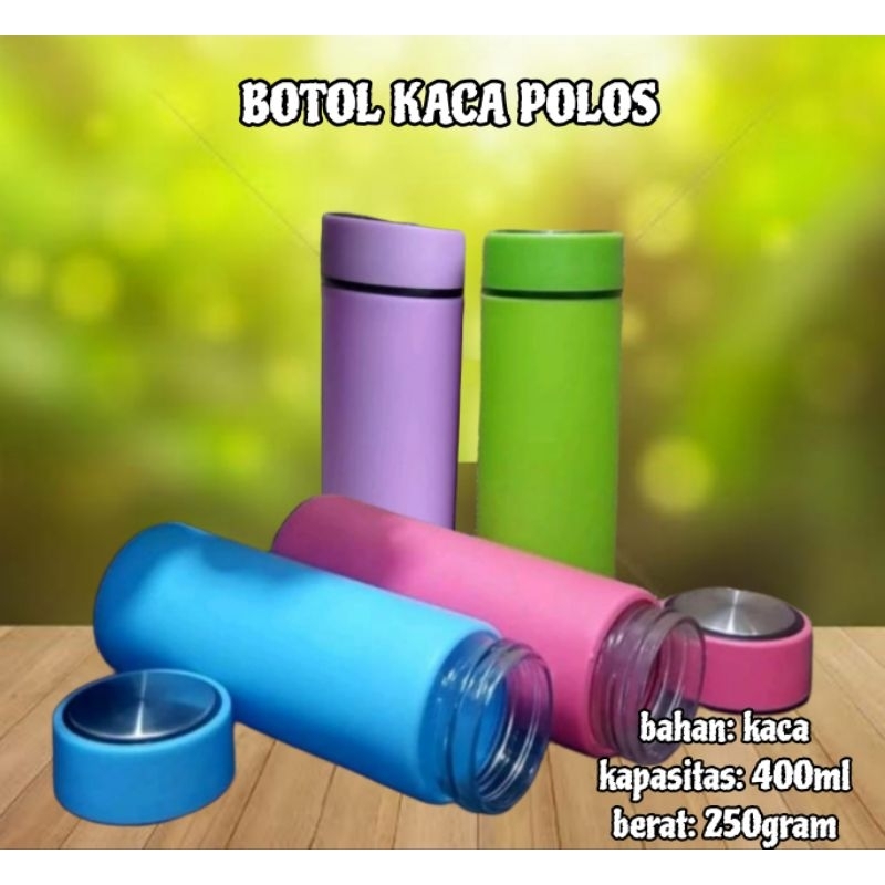 botol kaca polos / botol minum kaca