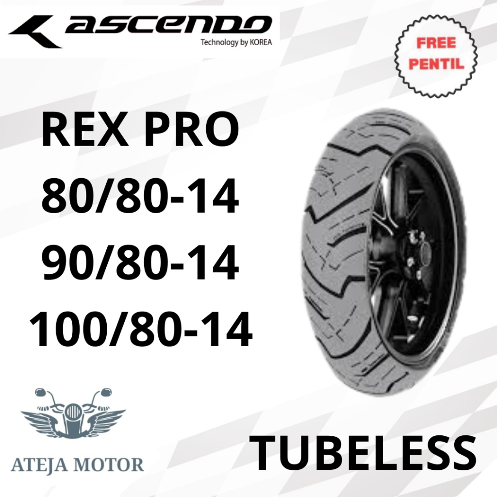 Ban Tubeless Ring 14 Ban Ring 14 Ascendo Rex 80/80-14 90/80-14 100/80-14 Ban Tubeless Ring 14 Ban Mo