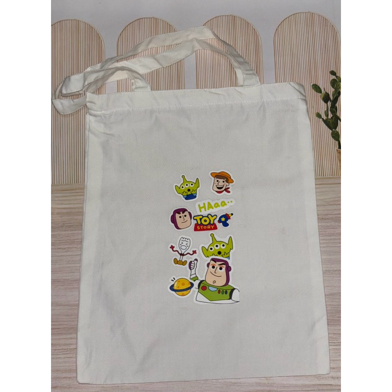 Totebag Resleting Bahan Kanvas Drill - Printing DTF [TOY STORY]