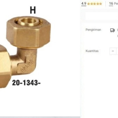 

Knie 1620 x 1620 Knee Sambungan L Elbow Selang Air Panas Pipa Hot Water