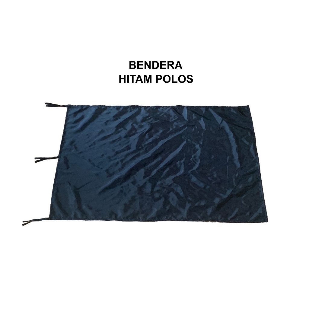 BENDERA HITAM POLOS SATIN/PELES