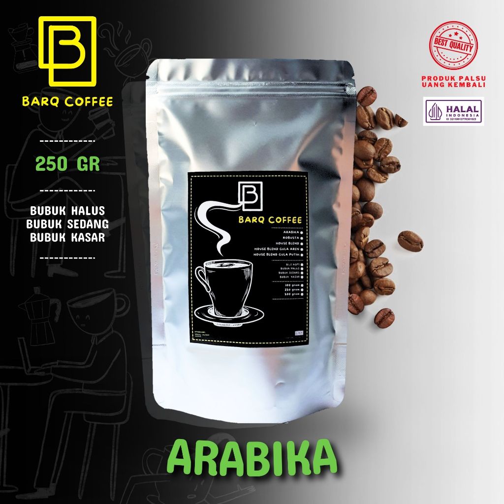

BarQ Coffee || KOPI ARABICA JAVA SPECIALITY 250 GR || HARGA GROSIR