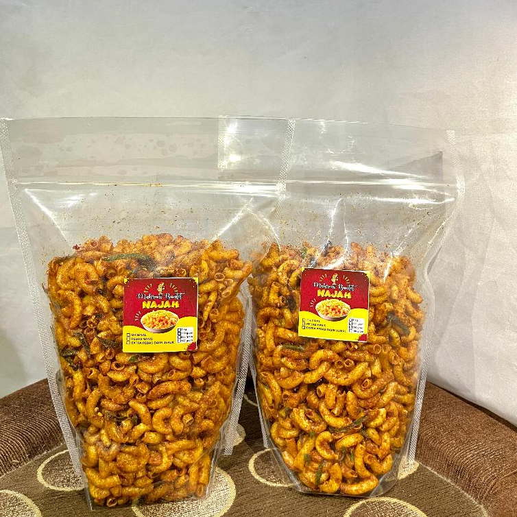 

Ukf5Pc6F4H (Kuliner.Kita) Makaroni Cikruh Kriuk Pedas Daun Jeruk Isi 500Gram