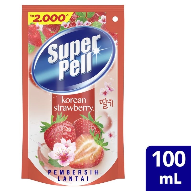 Super Pell Superpel Superpell Lantai Korean Strawberry 100 ml Pembersih Disinfektan Lantai