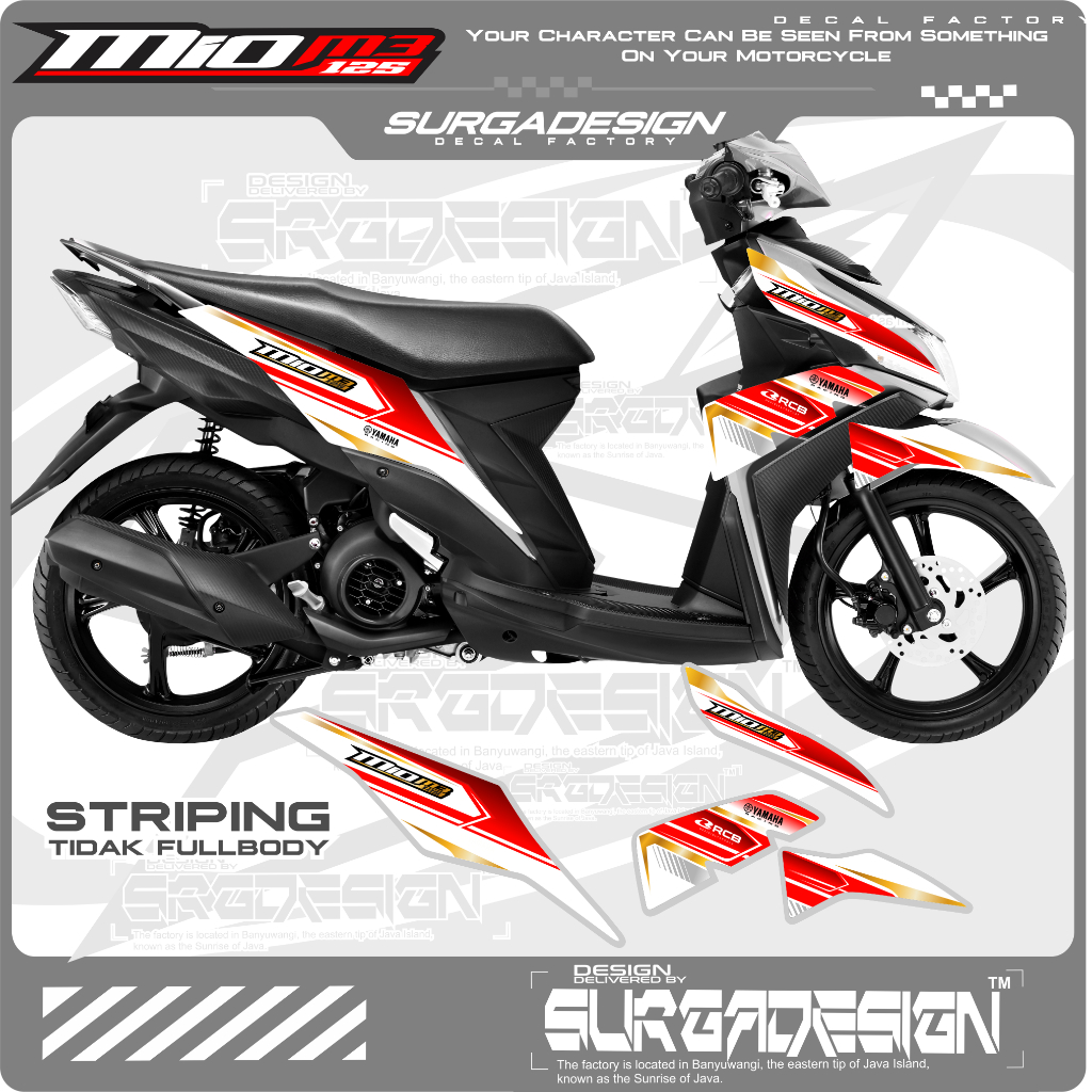 STICKER MIO M3, STICKER MIO M3 PUTIH, STRIPING MIO M3, STIKER MIO M3, STIKER MIO M3 PUTIH, MIO M3