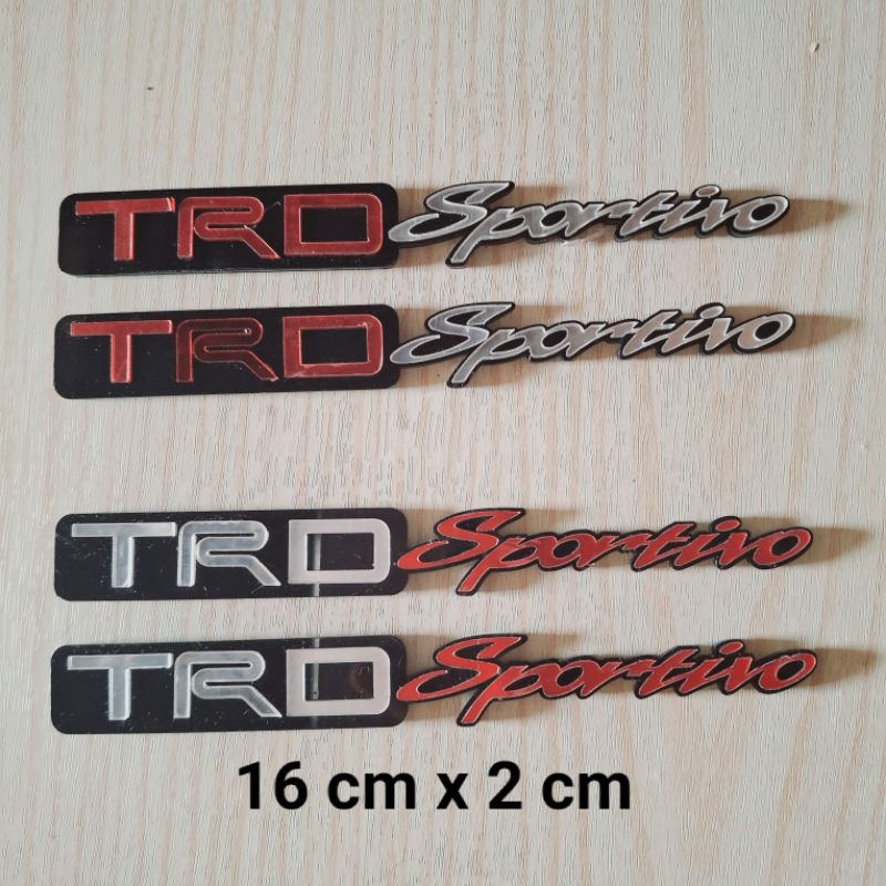 emblem timbul acrilic tulisan TRD Sportivo sepasang