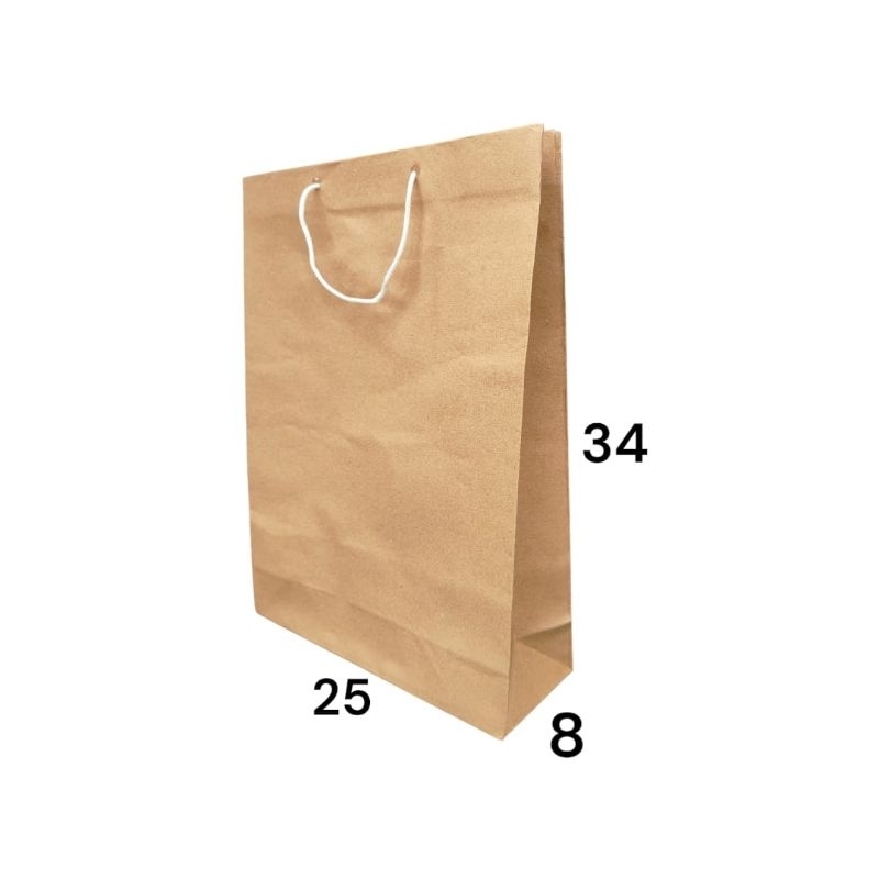 

Paperbag coklat ukuran folio 25x34x8isi 12pcs