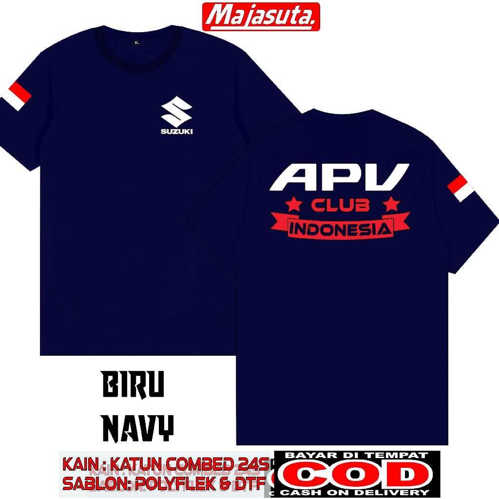 KAOS SUZUKI APV CLUB KATUN COMBED 24S TEBAL//BISA COD// KAOS KOMUNITAS//KAOS CLUB//KAOS MOBIL//KAOS 
