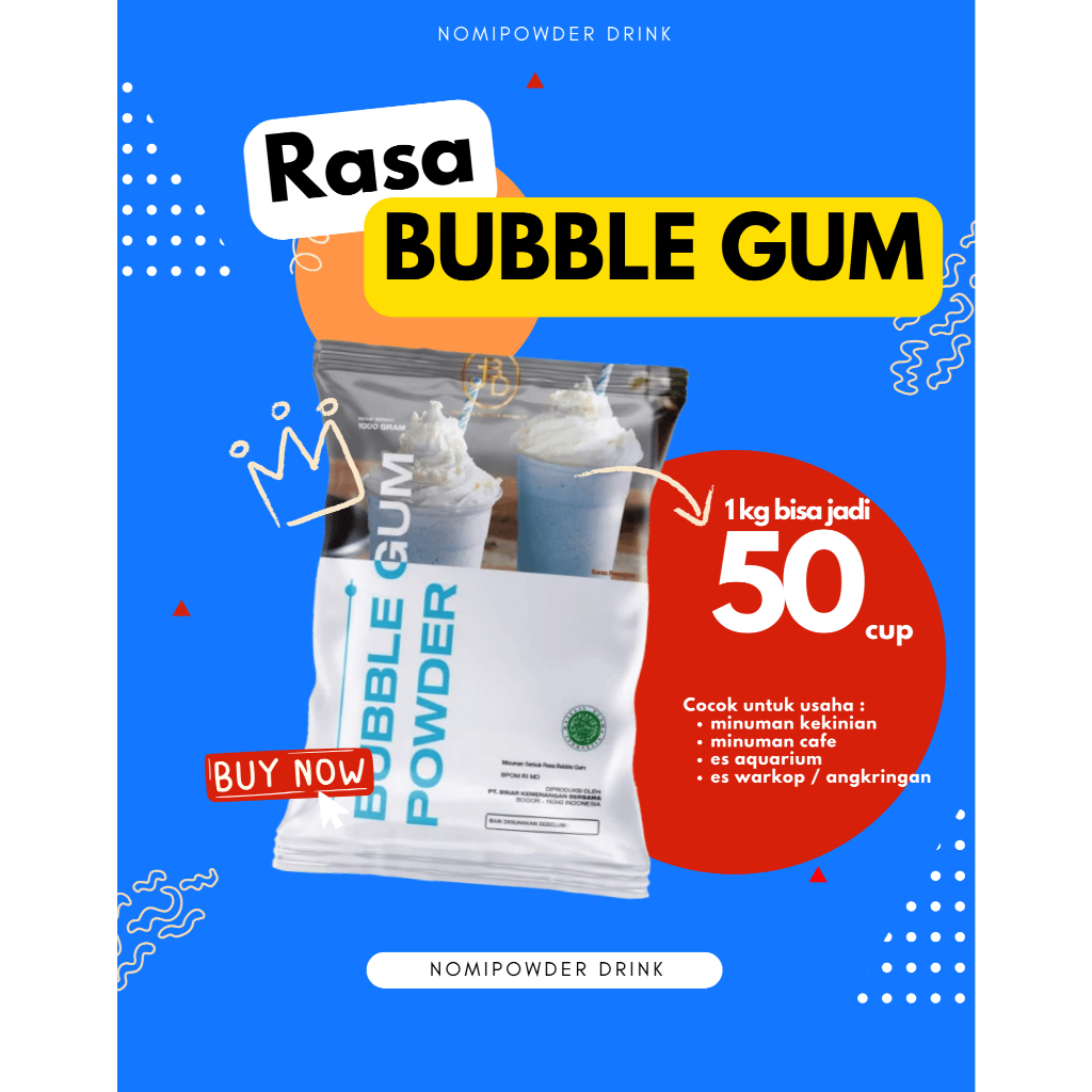 

Bubuk Minuman Premium BUBBLE GUM -Jakarta Bubble Drink | BPOM&HALAL
