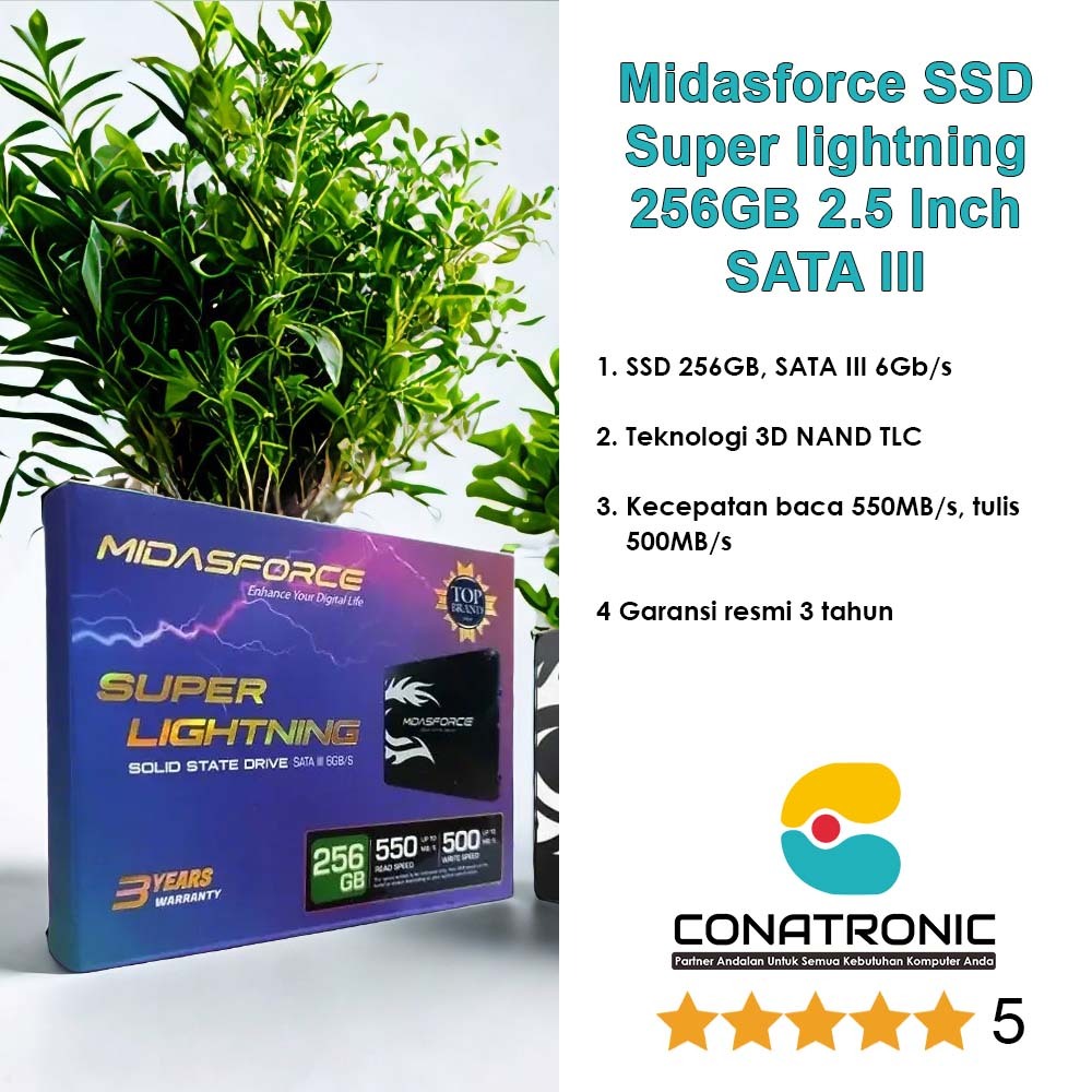 SSD Midasforce Superlightning 256GB 2.5 Inch SATA III – Garansi 3 Tahun
