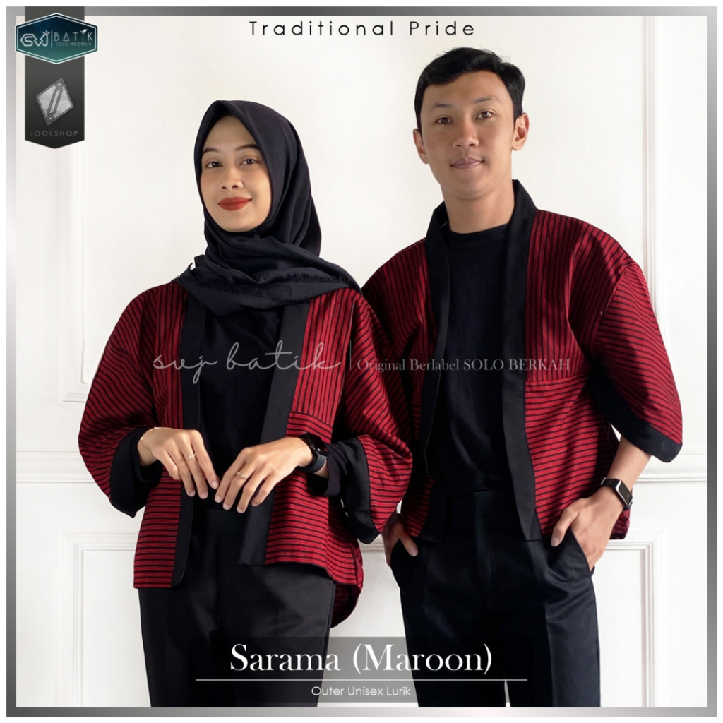 OUTER LURIK SARAMA COUPLE ATASAN BATIK SURJAN PRIA KEBAYA WANITA MODERN