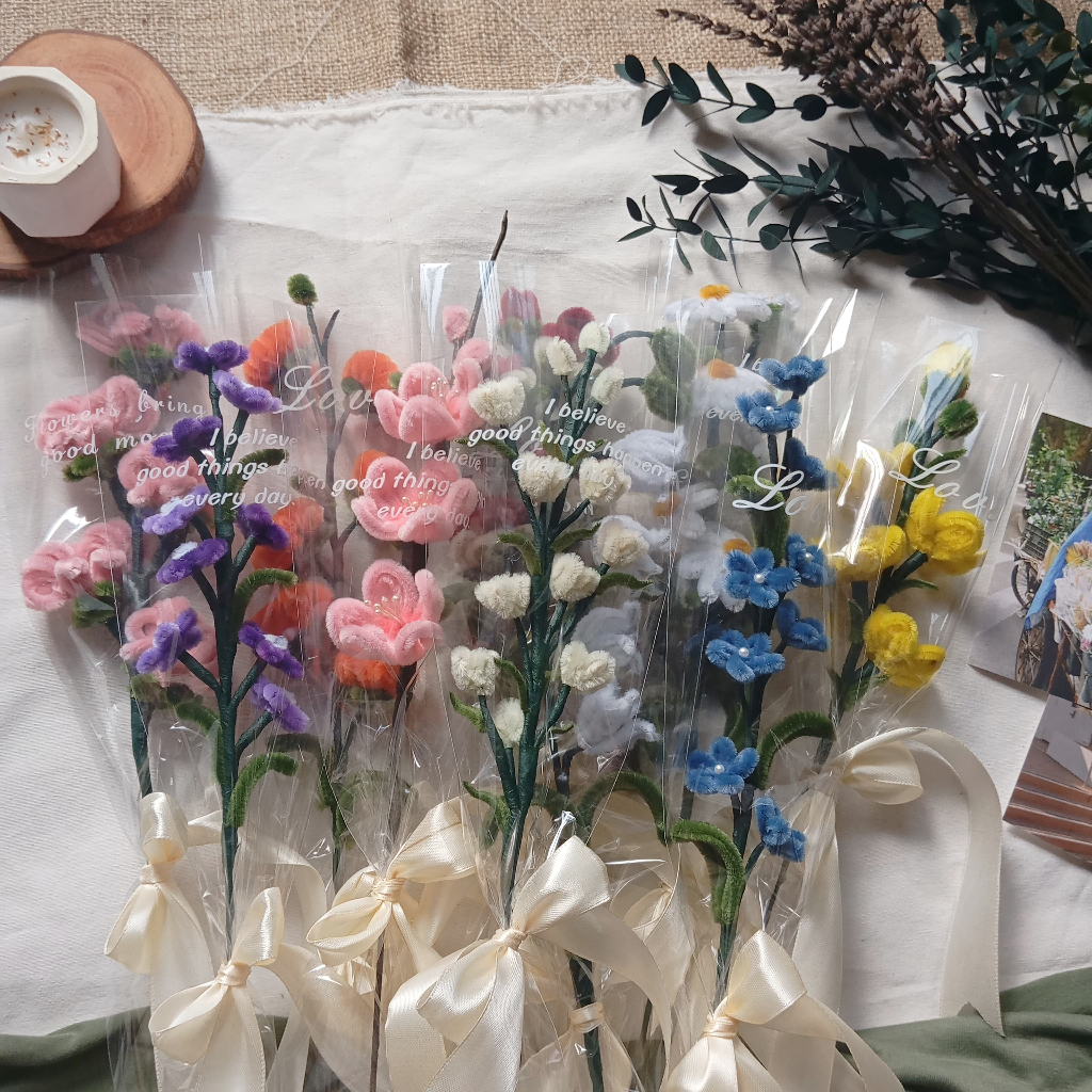 UM1 [Sajangkah Better Life] (PART 1) Pipe Cleaner Single Stem Bouquet Buket Kawat Bulu Souvenir