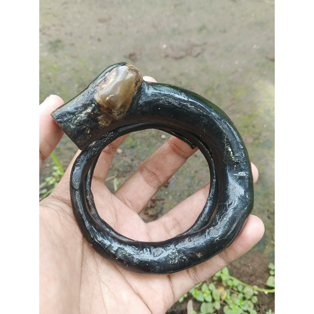 Gelang Akar Bahar Hitam Bonggol Lilit 3 Jumbo