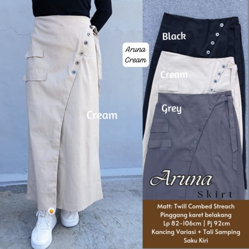 Rok polos wanita kekinian panjang gaya Korea