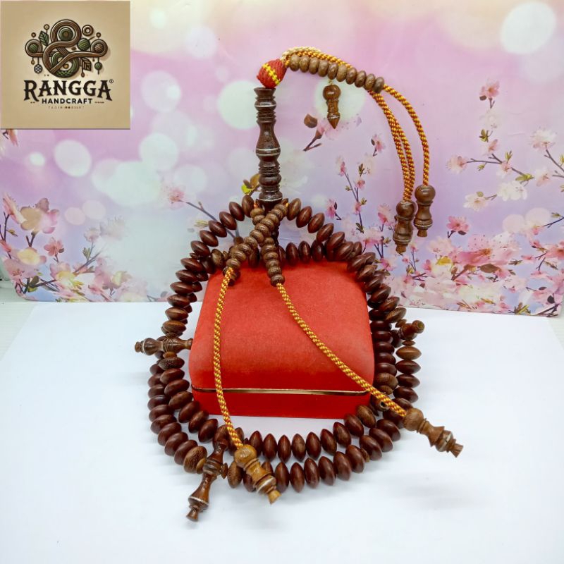 tasbih tijani kayu nogosari nagasari original full benang rajut A12
