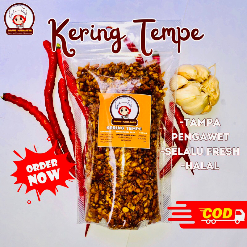 

Kering Tempe Orek Tempe Pedas Manis Tanpa Bahan Pengawet Halal Bisa COD Berat 200 Gram