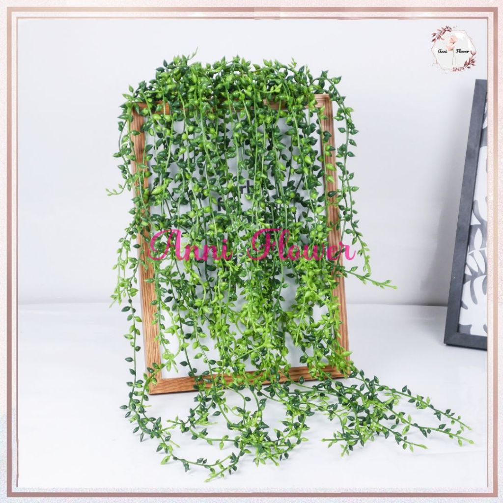 DAUN RAMBAT JUNTAI MELINJO ARTIFICIAL TANAMAN BUATAN POT BUNGA PREMIUM SUKULEN KUACI GANTUNG JUNTAI 