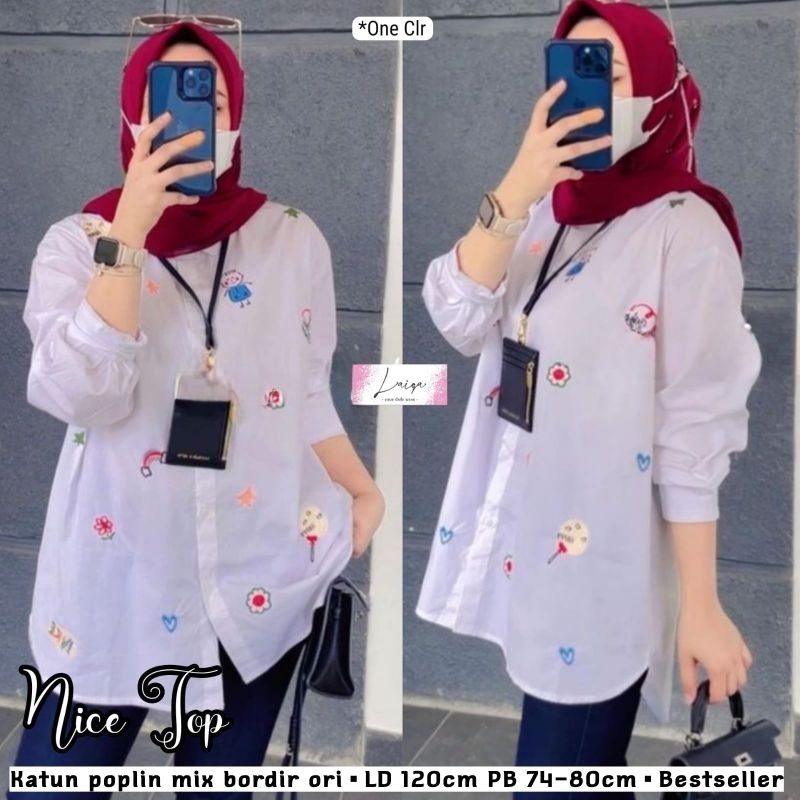esta blouse plisket motif kemeja putih casual wanita elmira kemeja jumbo ld 120 ld 110 xl xxl baju k
