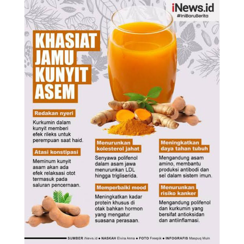 

Jamu Kunyit Asem tradisional fresh