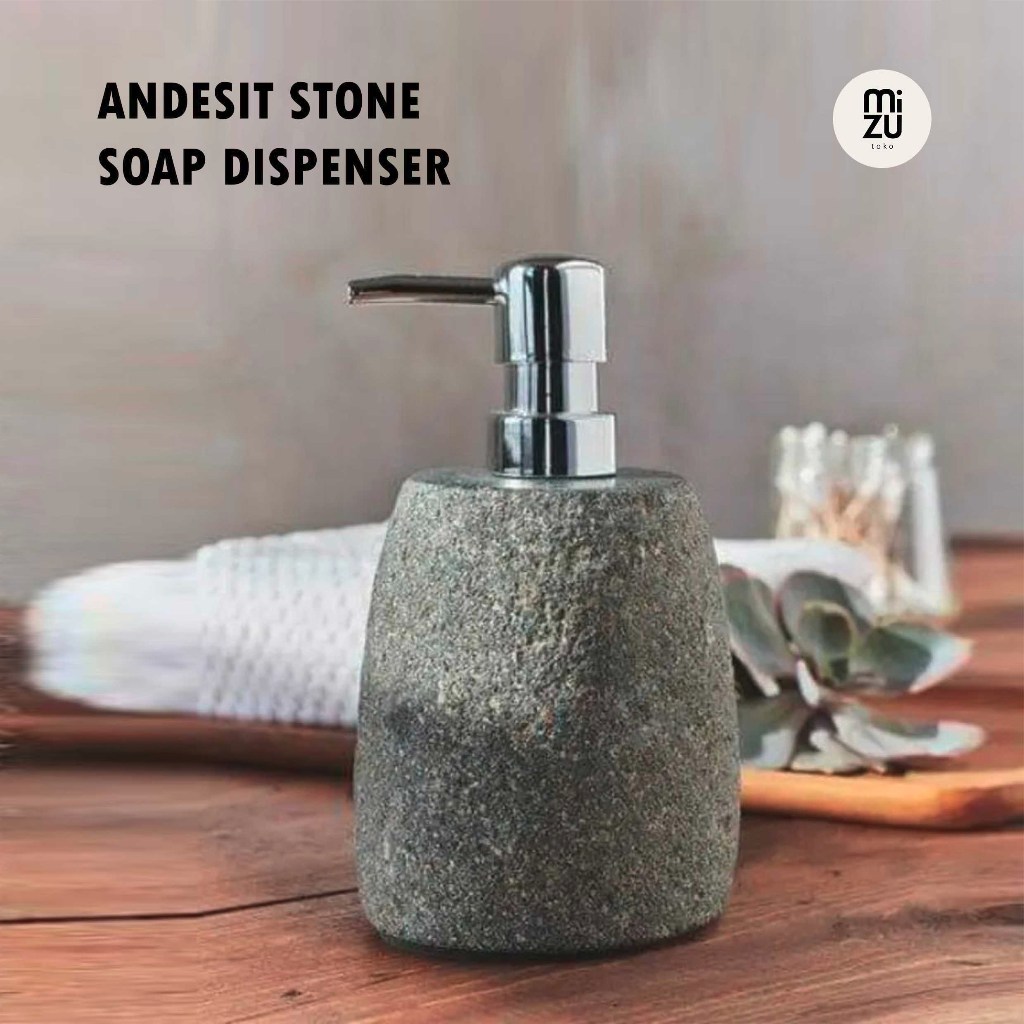 Dispenser Sabun Cair Bahan Batu Kali Botol Sabun Mandi Shampoo Cair Bahan Batu Andesit 150 ml