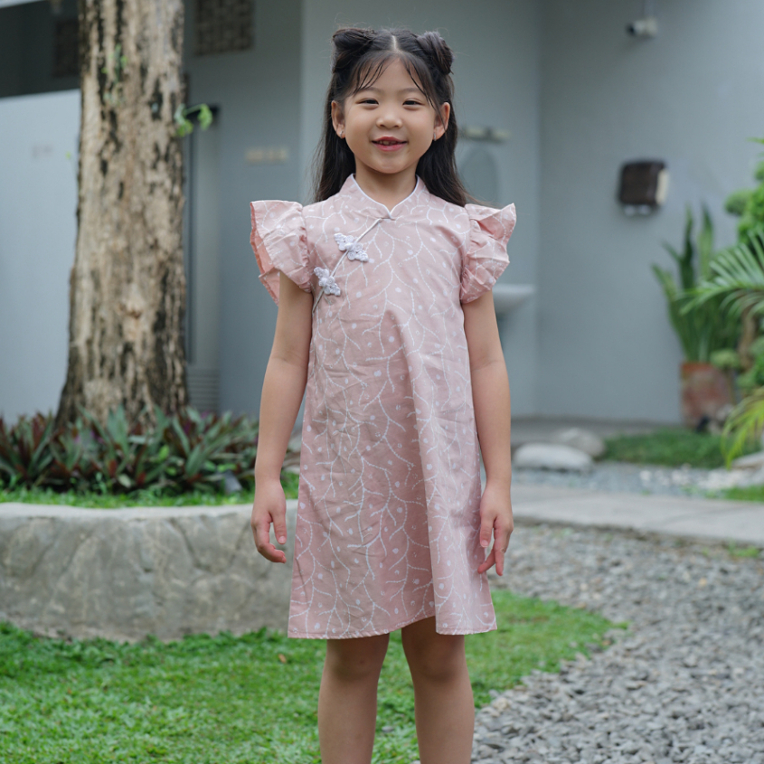 BATIK TRUSMI Dress Batik Anak Motif Batik Kombinasi Krisia ND IK