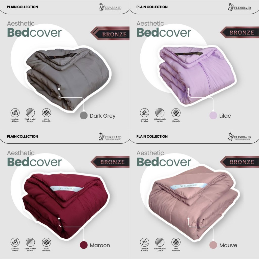 Elfarra.Basics | Bedcover 200x220 | Bed Cover Polos | Selimut Polos | Bedcover ONLY
