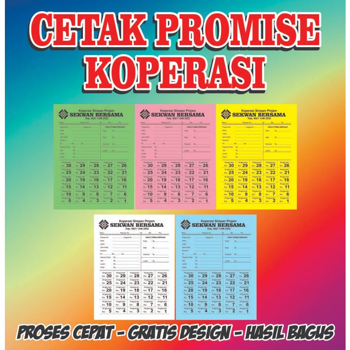 

Kartu Koprasi / Promise Koperasi / 1rim / Isi ( 500lembar ) FREE PORPORASI / CACAH