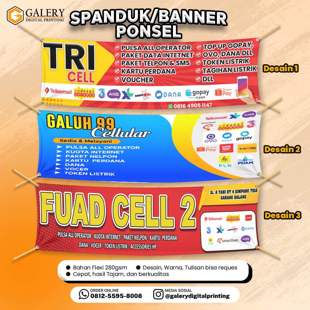 Spanduk Konter Pulsa / Banner Konter Pulsa