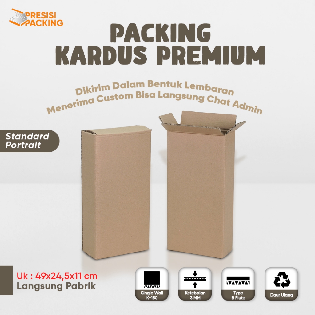 

Box 49x24,5x11 Model Standar Portrait Kardus / Box / Karton / Polos / Kemasan / Packing / Kotak