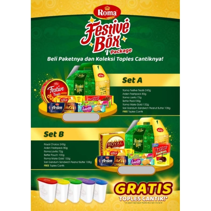 

Roma Festive Box Package/Hampers makanan/Hampers box