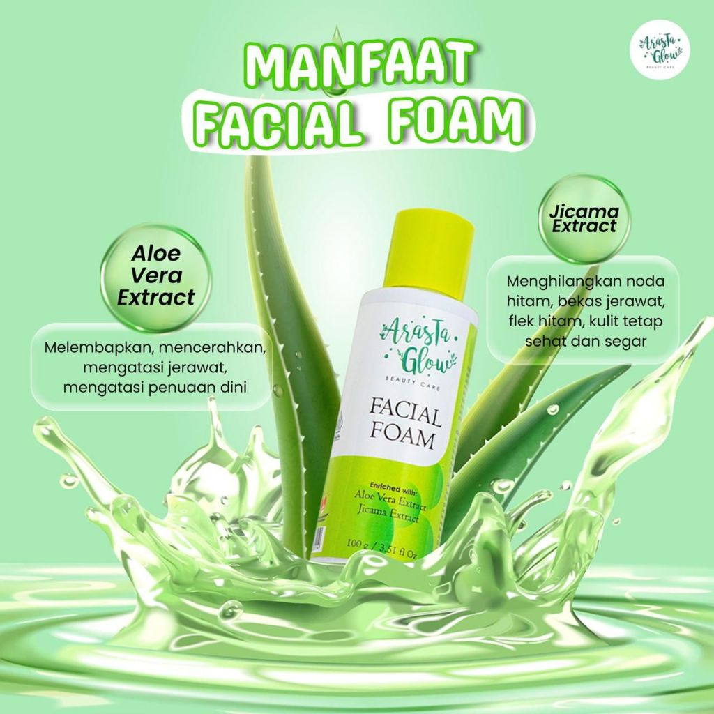 [BISA COD] Facial Foam Arasta Glow 100% Asli facial wash sabun muka sabun wajah arasta glow