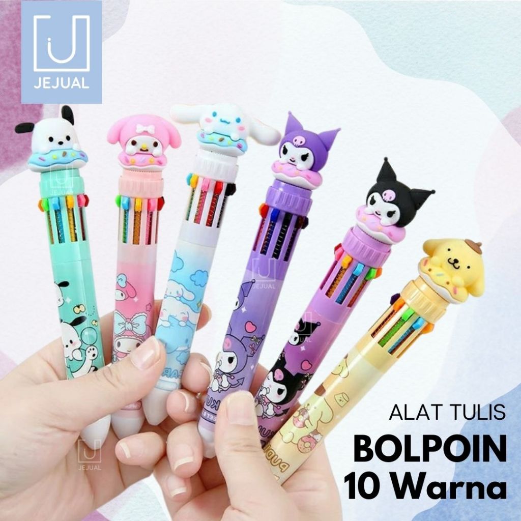 

Pulpen/Bolpoin Mekanik 10 Warna Sanrio Pen Pastel Kuromi Melody Cinnamoroll Pompurin Puchacco