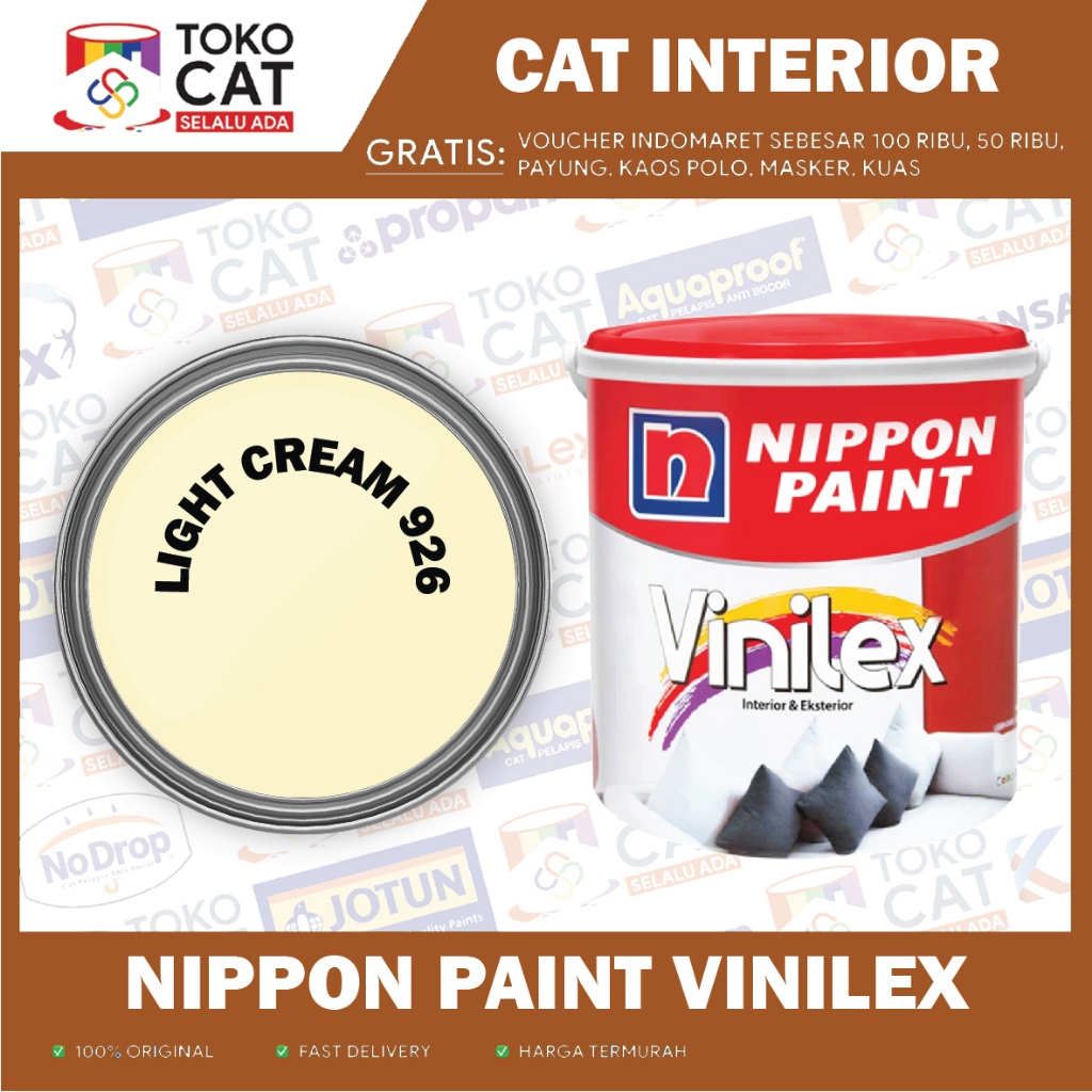 CAT TEMBOK INTERIOR | NIPPON VINILEX INTERIOR TINTING ( LIGHT CREAM ) 25 KG | KEMASAN PAIL REGULER/C