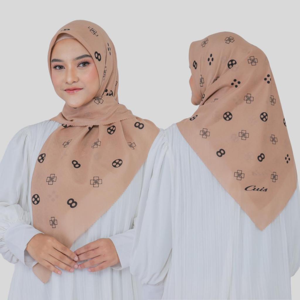 Hijab Segiempat Voal Premium Motif Button