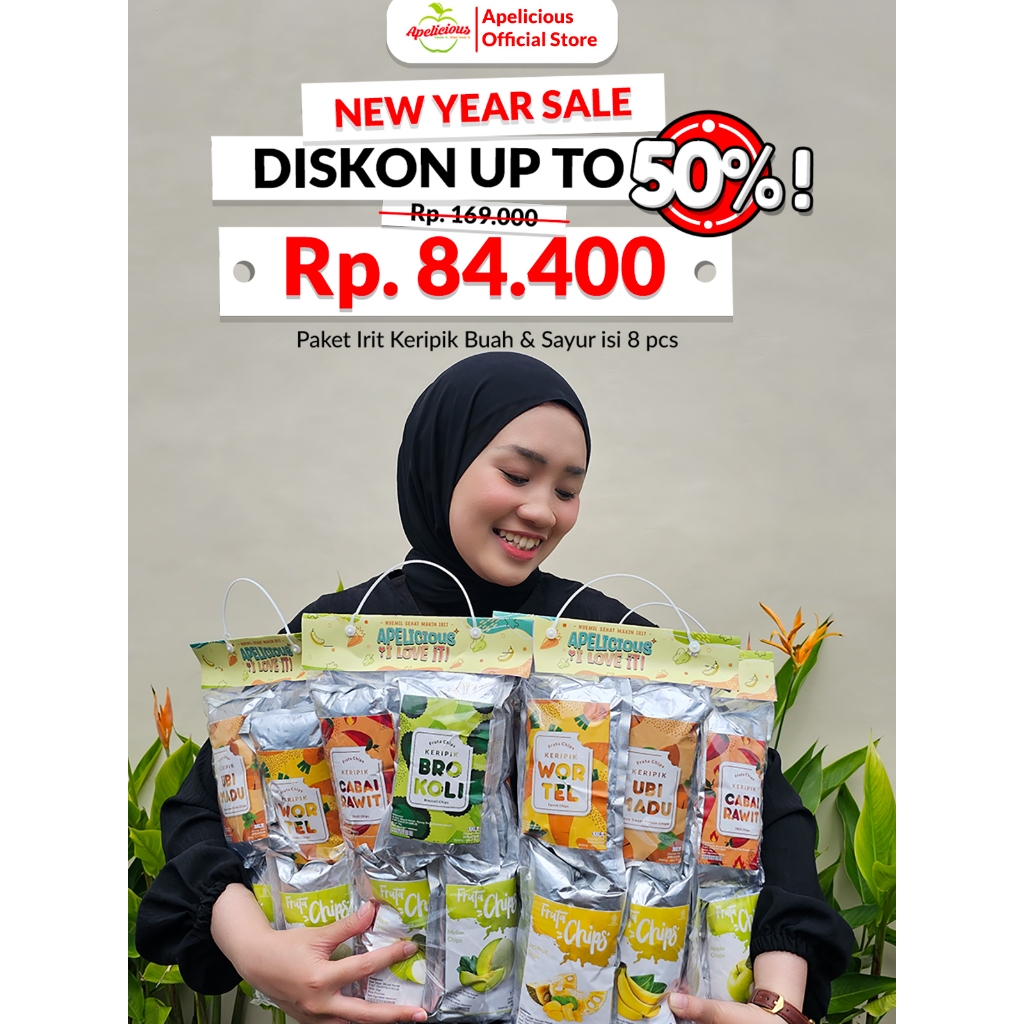 

APELICIOUS Paket Irit Keripik Buah dan Sayur Isi 8pcs 35gr Nangka, Wortel, Brokoli, Cabai Rawit