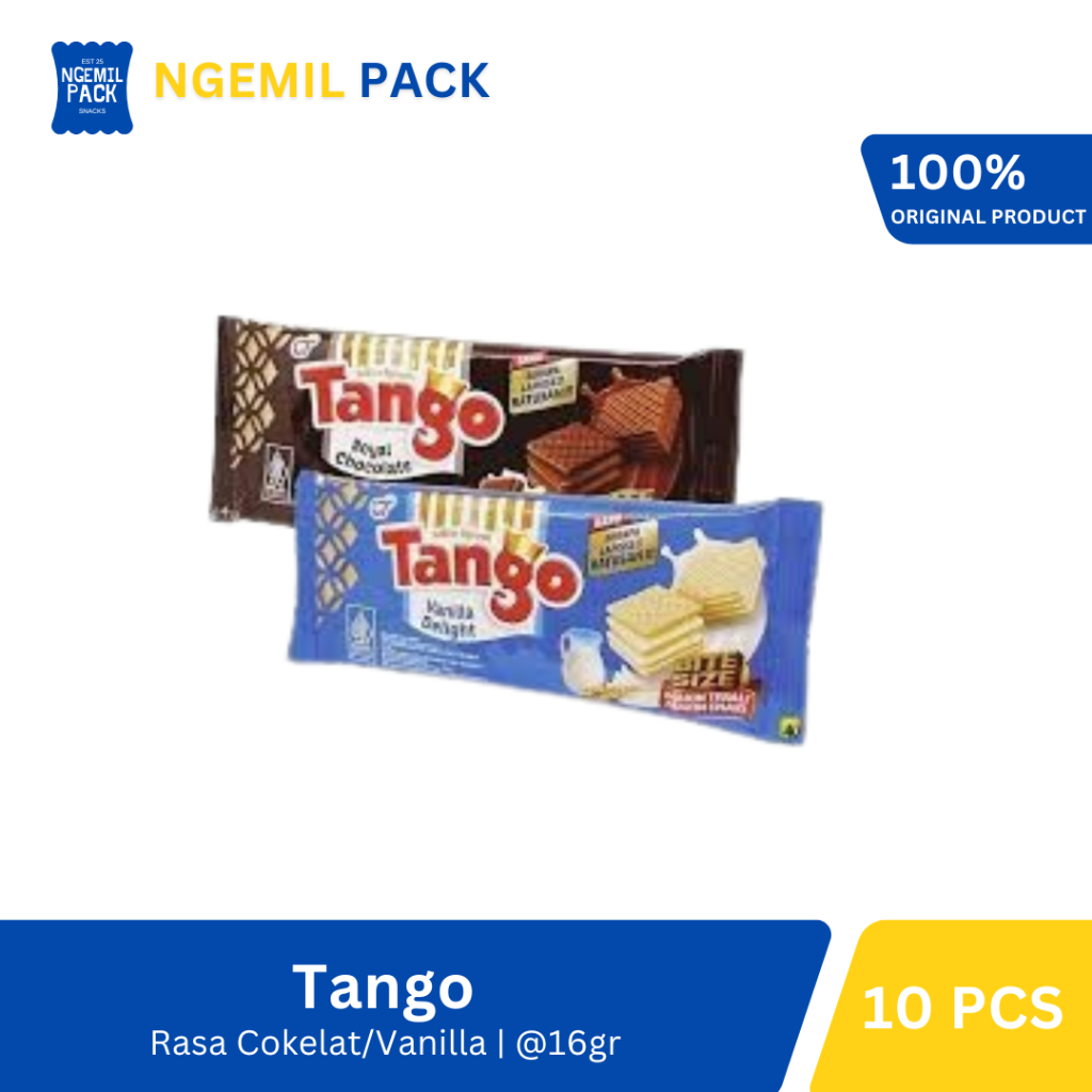 

Tango Wafer Cokelat/Vanilla Isi 10pcs @16Gr