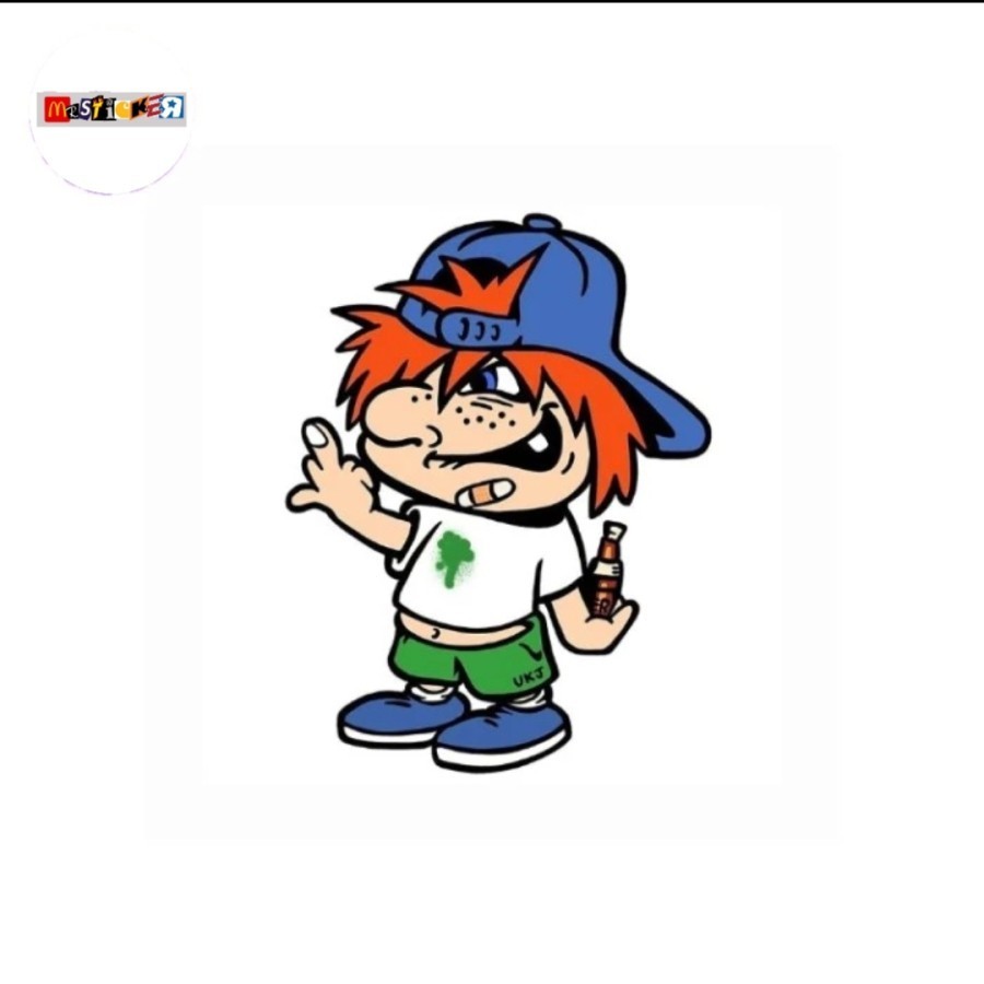 

sticker band Ugly Kid Joe mascot logo diecut stiker retro rock