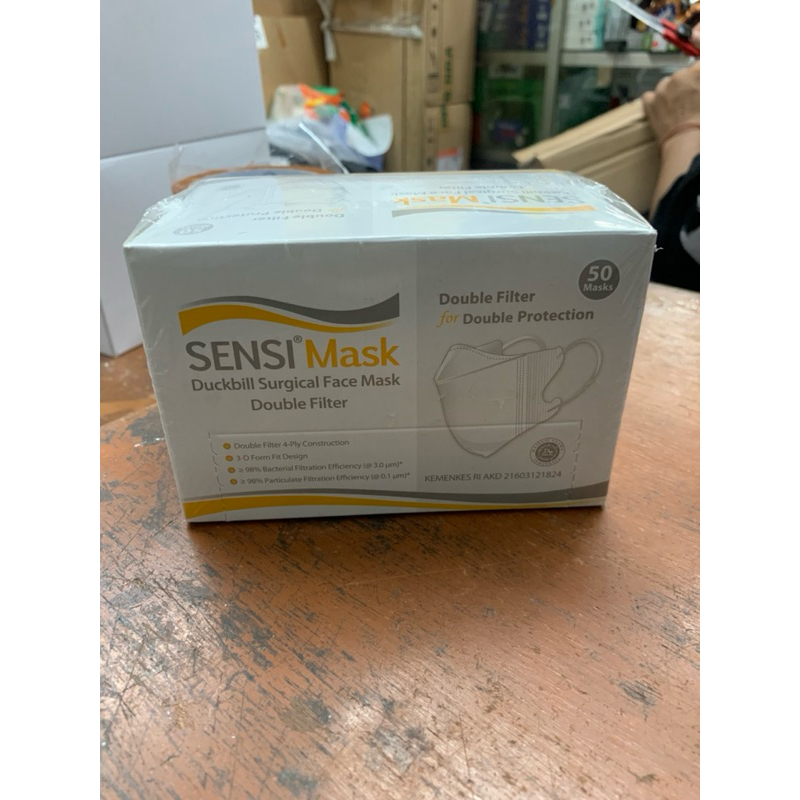 Masker Sensi Duckbill Original Masker Sensi Face Mask isi 50 masker sensi putih